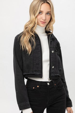 Cropped Demi Denim Jacket – Dolled Up Daily